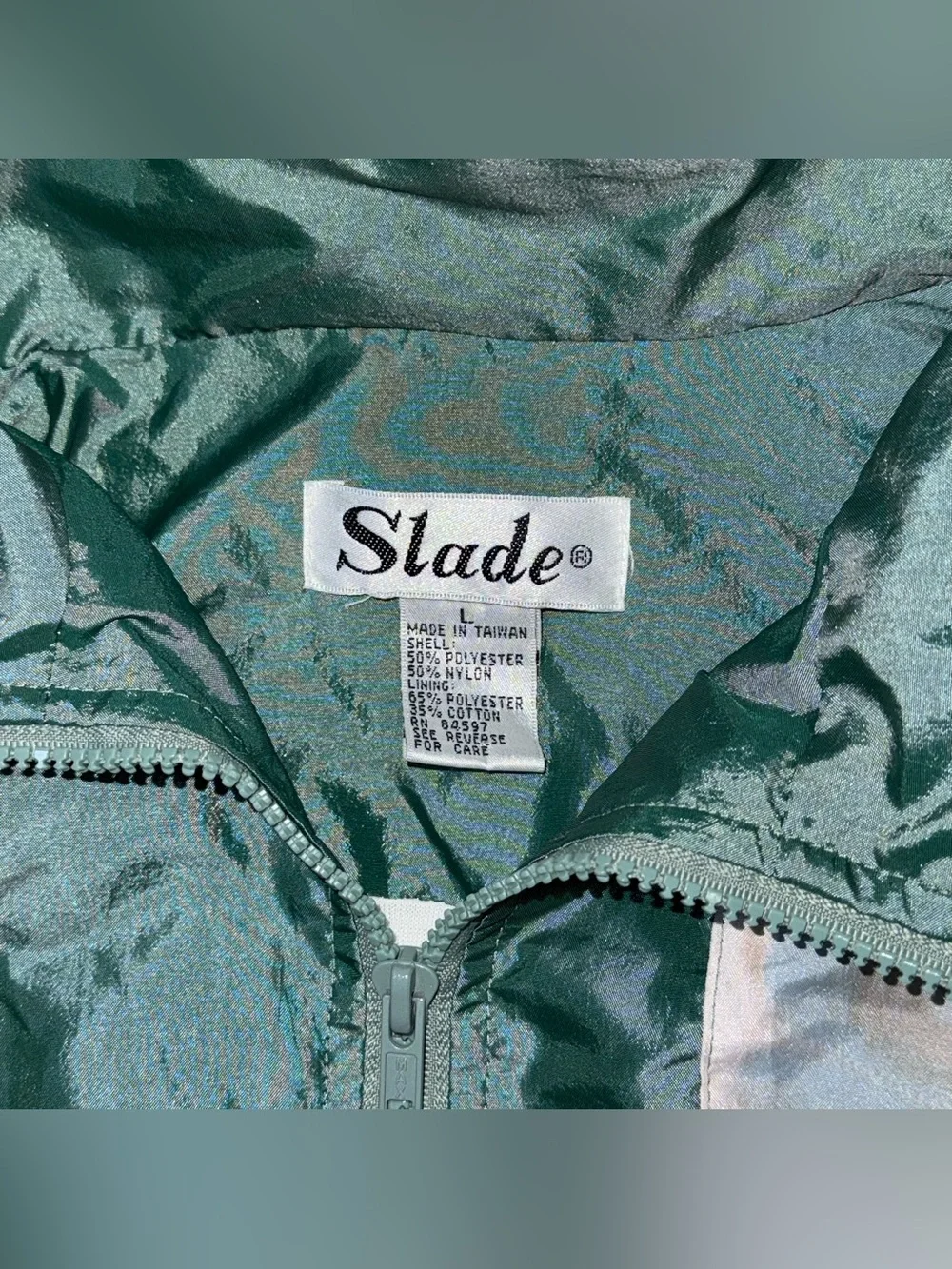Vintage 80s 90s Color Block Abstract Pastel Windbreaker Full Zip Womens L Jacket